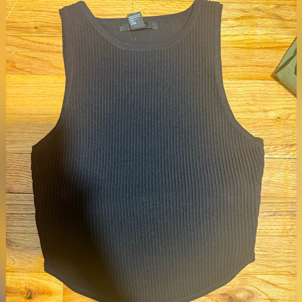 Forever 21 Black Ribbed Tank Top